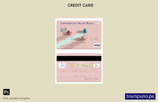 lista para imprimir plantilla de tarjeta visa de Antigua y Barbuda Caribbean Uni